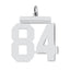 Sterling Silver/Rhodium-plated Polished Number 84 Charm