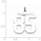 Sterling Silver Rhodium-plated Large Polished Number 85 Charm