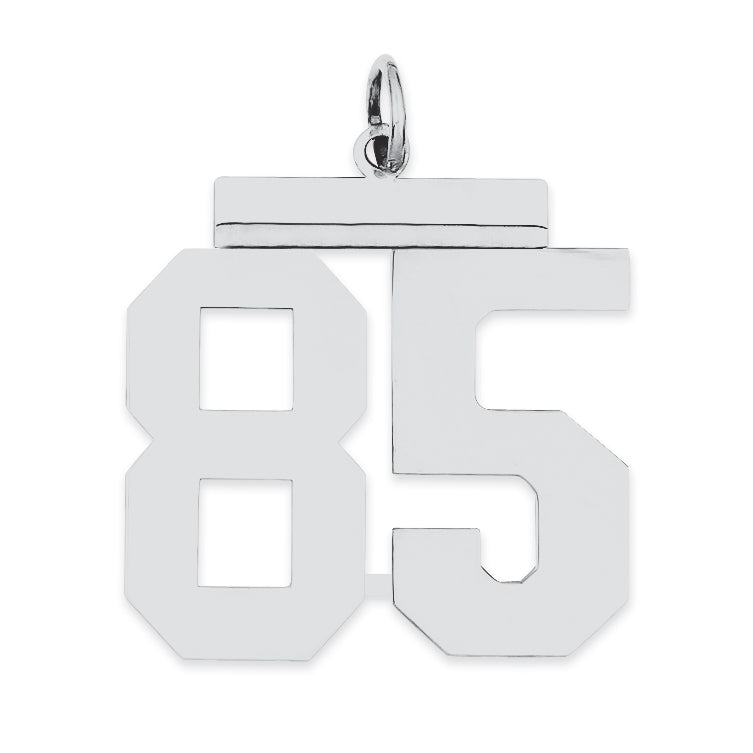 Sterling Silver/Rhodium-plated Polished Number 85 Charm