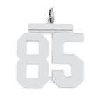 Sterling Silver/Rhodium-plated Polished Number 85 Charm