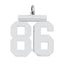 Sterling Silver/Rhodium-plated Polished Number 86 Charm