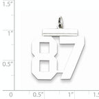 Sterling Silver Rhodium-plated Large Polished Number 87 Charm