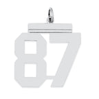 Sterling Silver/Rhodium-plated Polished Number 87 Charm