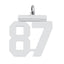 Sterling Silver/Rhodium-plated Polished Number 87 Charm