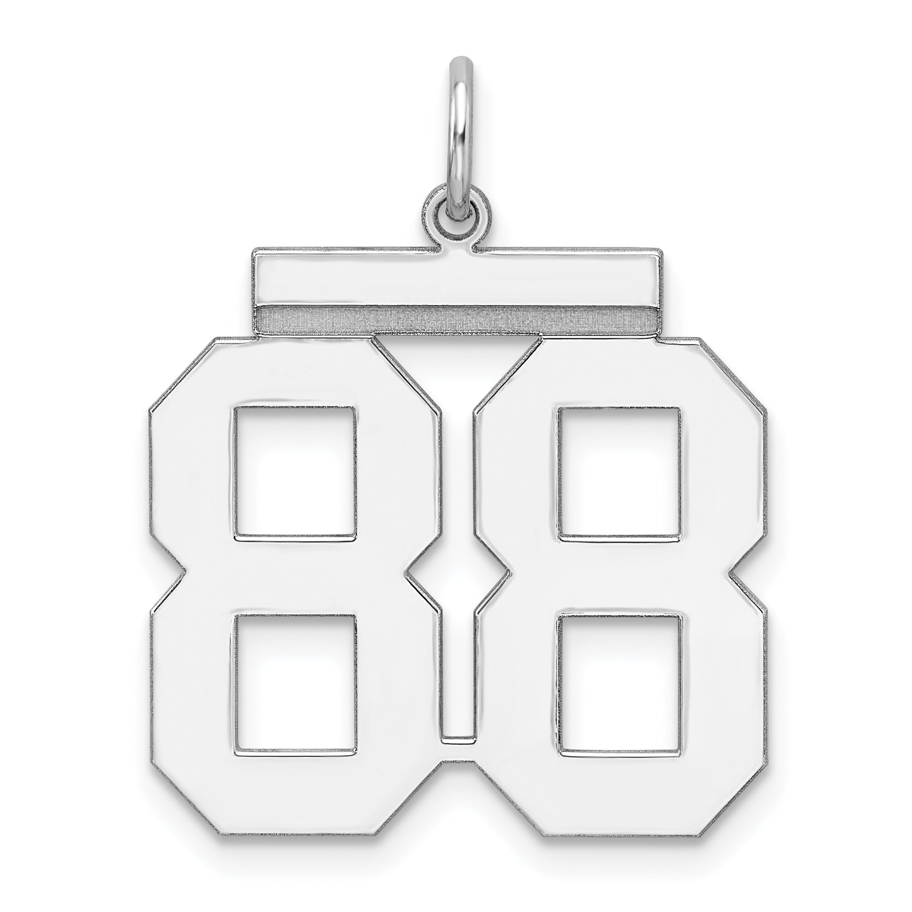 Sterling Silver/Rhodium-plated Polished Number 88 Charm Main image