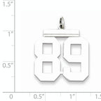 Sterling Silver Rhodium-plated Large Polished Number 89 Charm