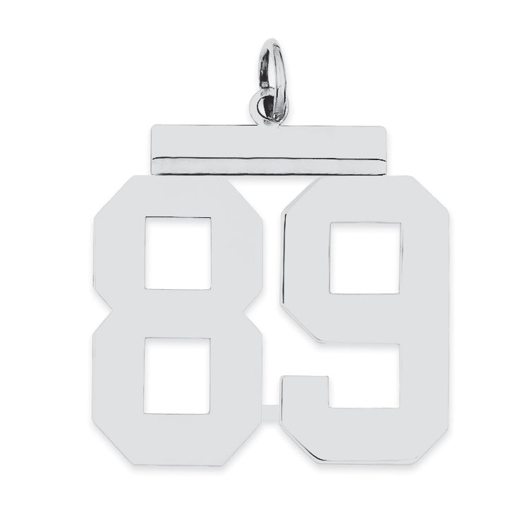 Sterling Silver/Rhodium-plated Polished Number 89 Charm