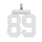 Sterling Silver/Rhodium-plated Polished Number 89 Charm