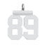 Sterling Silver/Rhodium-plated Polished Number 89 Charm