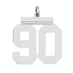 Sterling Silver/Rhodium-plated Polished Number 90 Charm