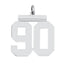 Sterling Silver/Rhodium-plated Polished Number 90 Charm