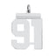 Sterling Silver/Rhodium-plated Polished Number 91 Charm