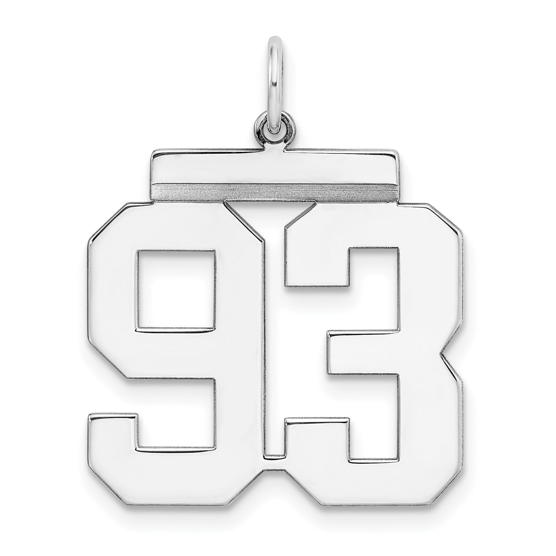 Sterling Silver/Rhodium-plated Polished Number 93 Charm Main image