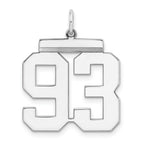 Sterling Silver/Rhodium-plated Polished Number 93 Charm