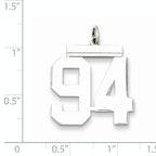 Sterling Silver Rhodium-plated Large Polished Number 94 Charm