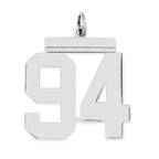 Sterling Silver/Rhodium-plated Polished Number 94 Charm