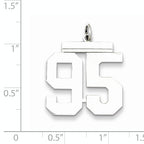 Sterling Silver Rhodium-plated Large Polished Number 95 Charm