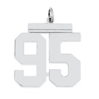 Sterling Silver/Rhodium-plated Polished Number 95 Charm