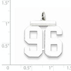 Sterling Silver Rhodium-plated Large Polished Number 96 Charm