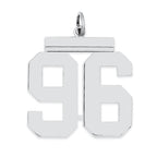 Sterling Silver/Rhodium-plated Polished Number 96 Charm