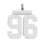 Sterling Silver/Rhodium-plated Polished Number 96 Charm