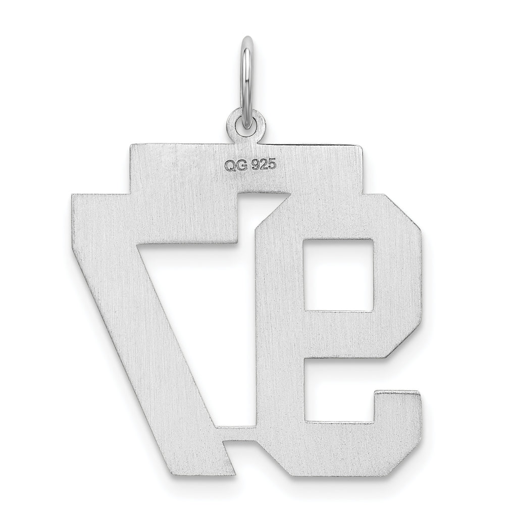 Sterling Silver Rhodium-plated Large Polished Number 97 Charm