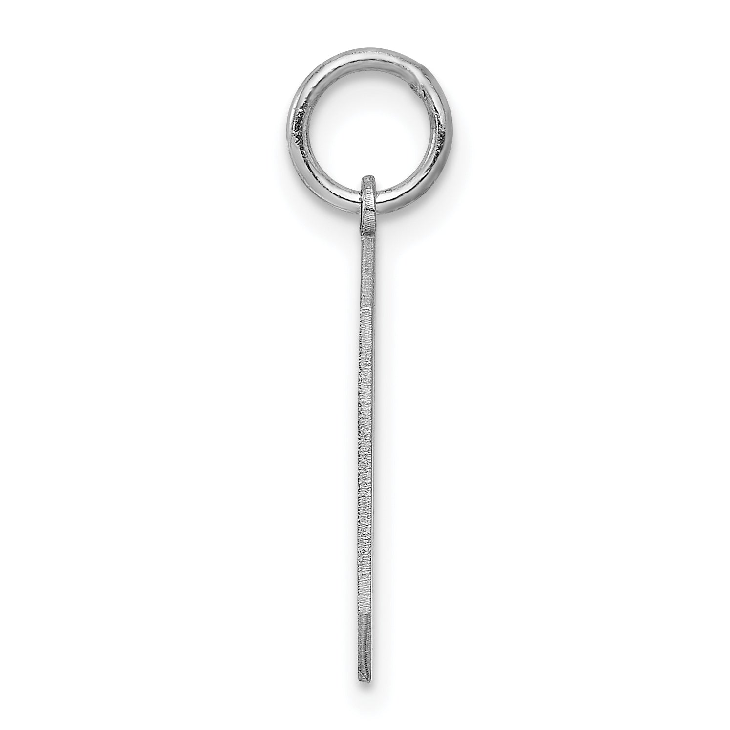 Sterling Silver/Rhodium-plated Satin Number 0 Charm Secondary image