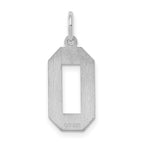 Sterling Silver/Rhodium-plated Satin Number 0 Charm