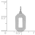 Sterling Silver/Rhodium-plated Satin Number 0 Charm