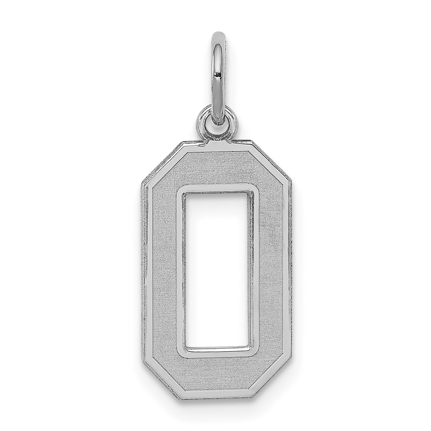 Sterling Silver/Rhodium-plated Satin Number 0 Charm Main image