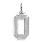 Sterling Silver/Rhodium-plated Satin Number 0 Charm