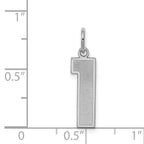 Sterling Silver/Rhodium-plated Satin Number 1 Charm