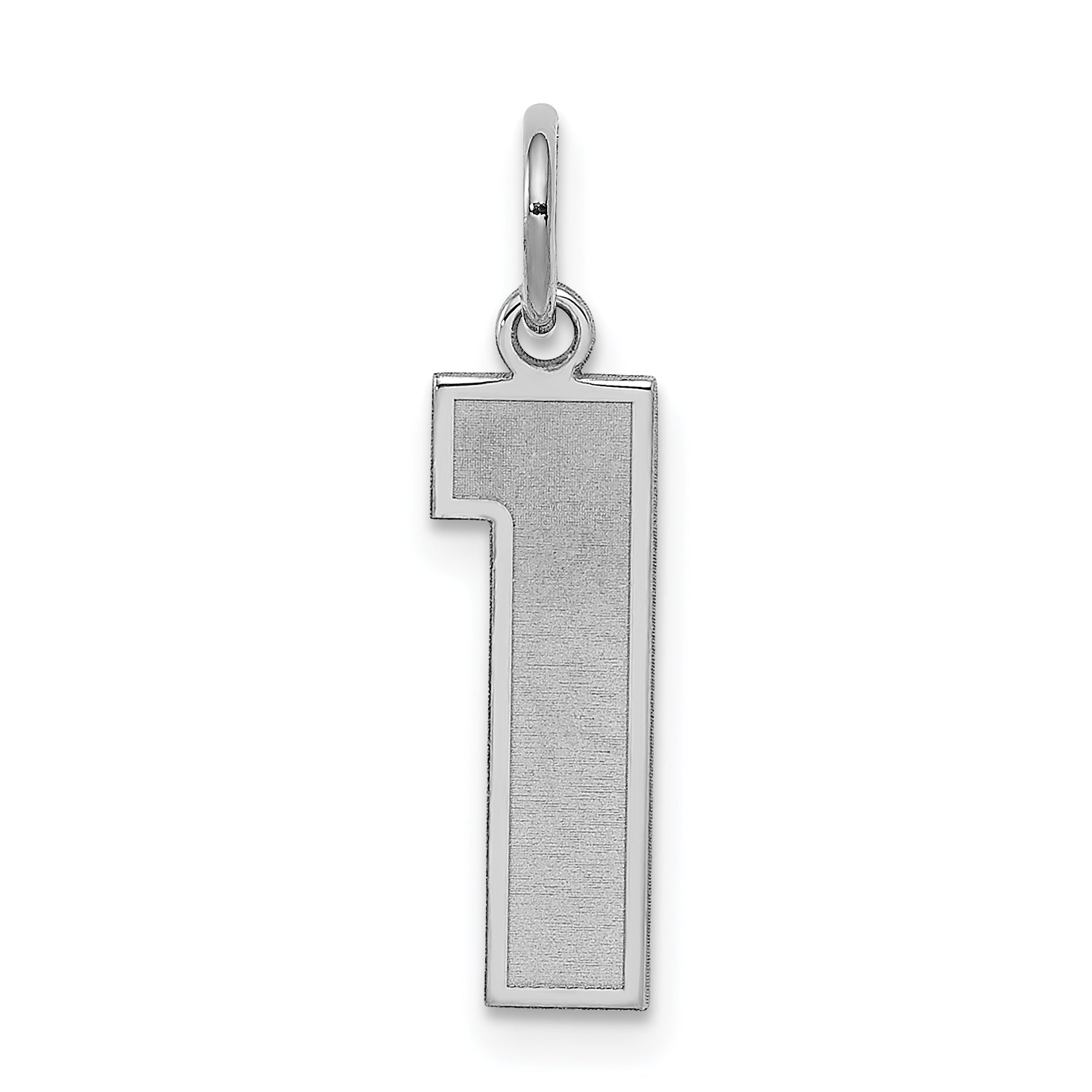 Sterling Silver/Rhodium-plated Satin Number 1 Charm Main image