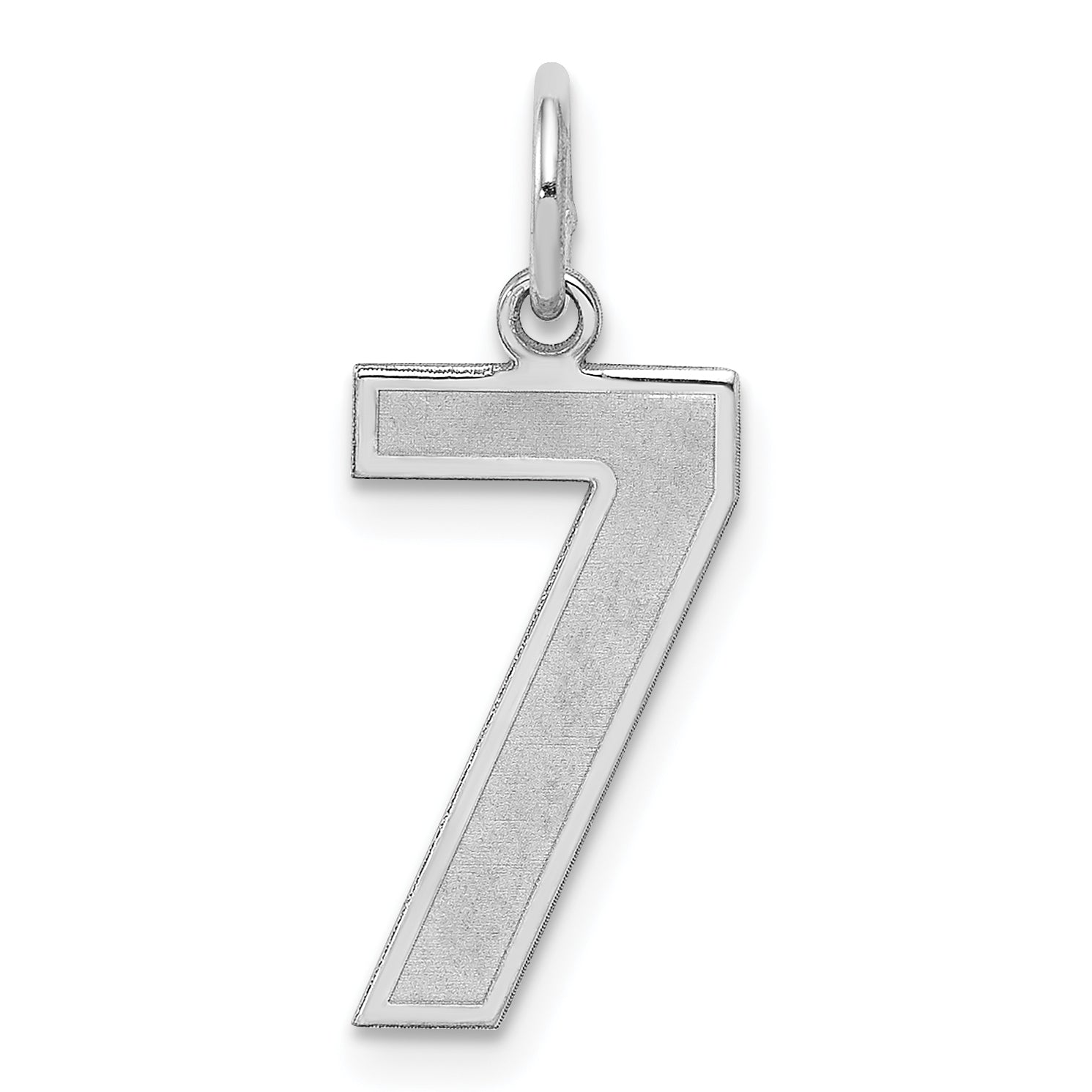 Sterling Silver/Rhodium-plated Satin Number 7 Charm Main image