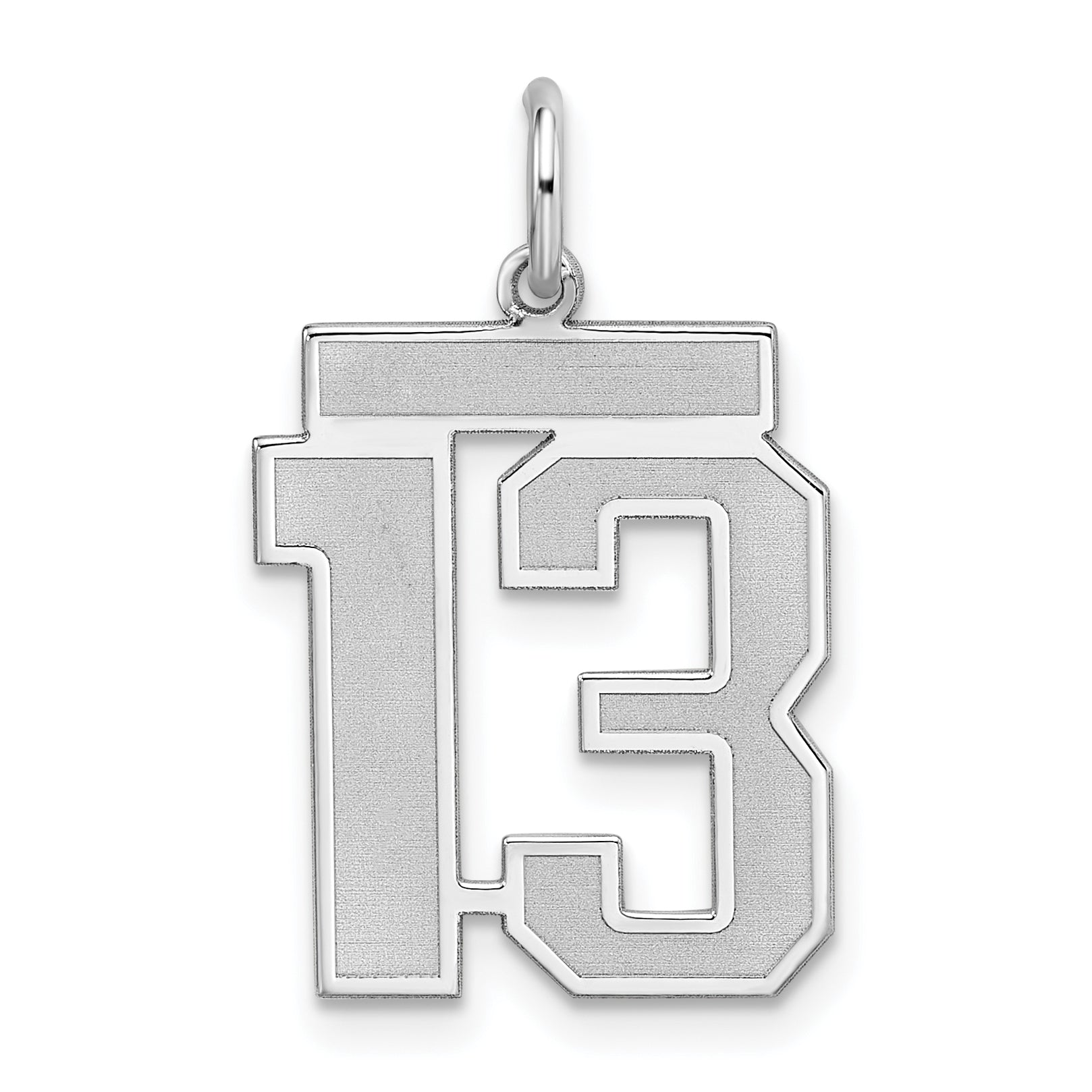 Sterling Silver/Rhodium-plated Satin Number 13 Charm Main image