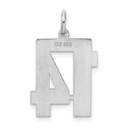 Sterling Silver/Rhodium-plated Satin Number 14 Charm