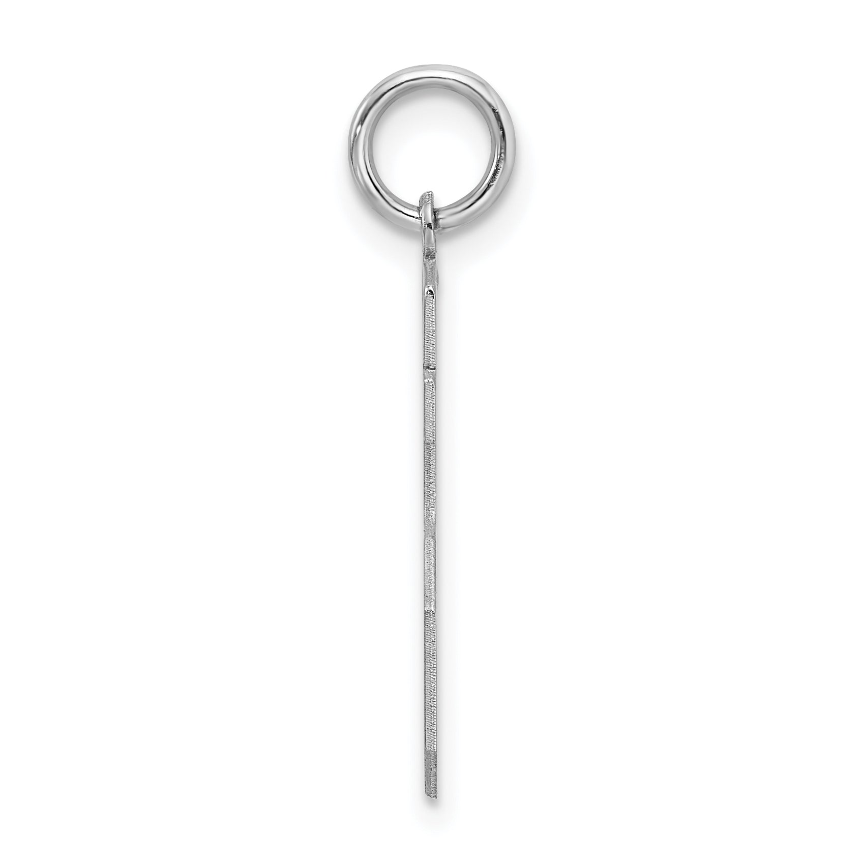 Sterling Silver Rhodium-plated Medium Satin Number 15 Charm