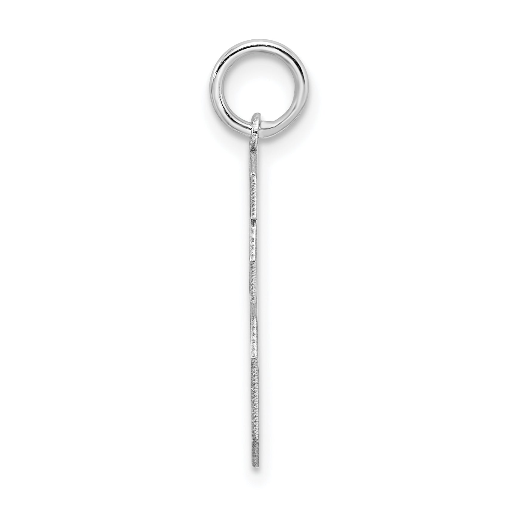 Sterling Silver Rhodium-plated Medium Satin Number 16 Charm Secondary image