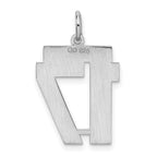Sterling Silver Rhodium-plated Medium Satin Number 17 Charm