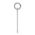 Sterling Silver Rhodium-plated Medium Satin Number 19 Charm
