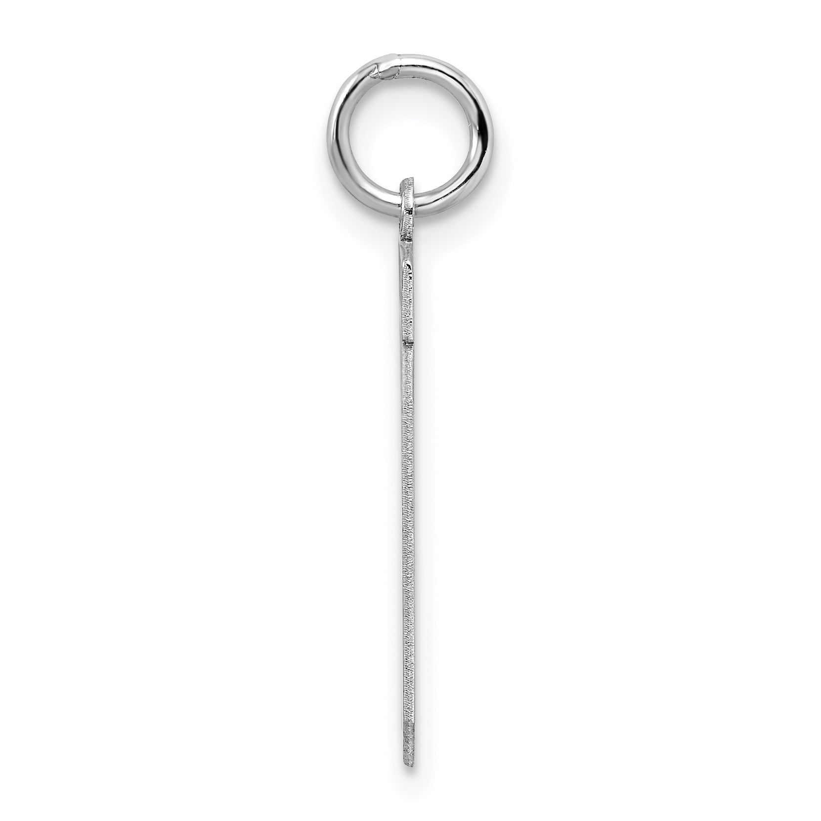 Sterling Silver Rhodium-plated Medium Satin Number 19 Charm