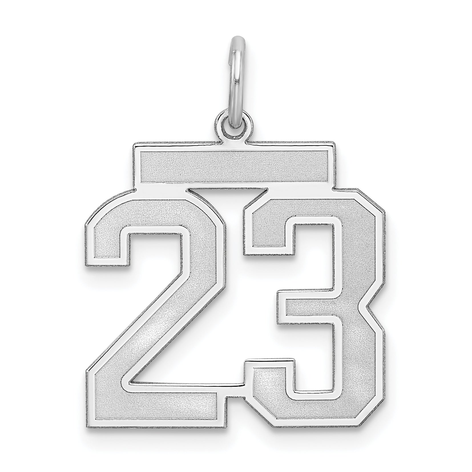 Sterling Silver/Rhodium-plated Satin Number 23 Charm Main image