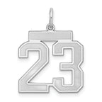 Sterling Silver/Rhodium-plated Satin Number 23 Charm