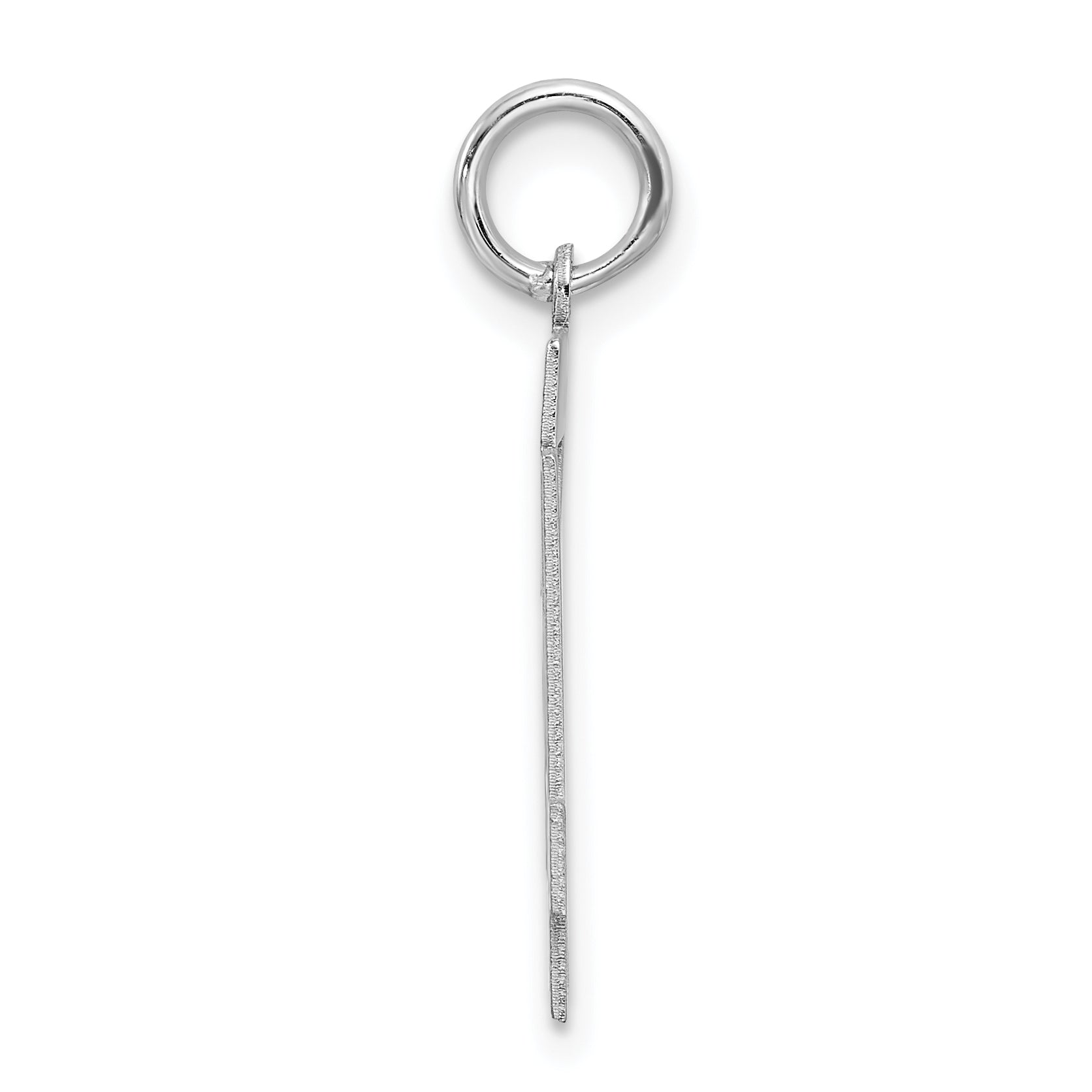 Sterling Silver Rhodium-plated Medium Satin Number 24 Charm