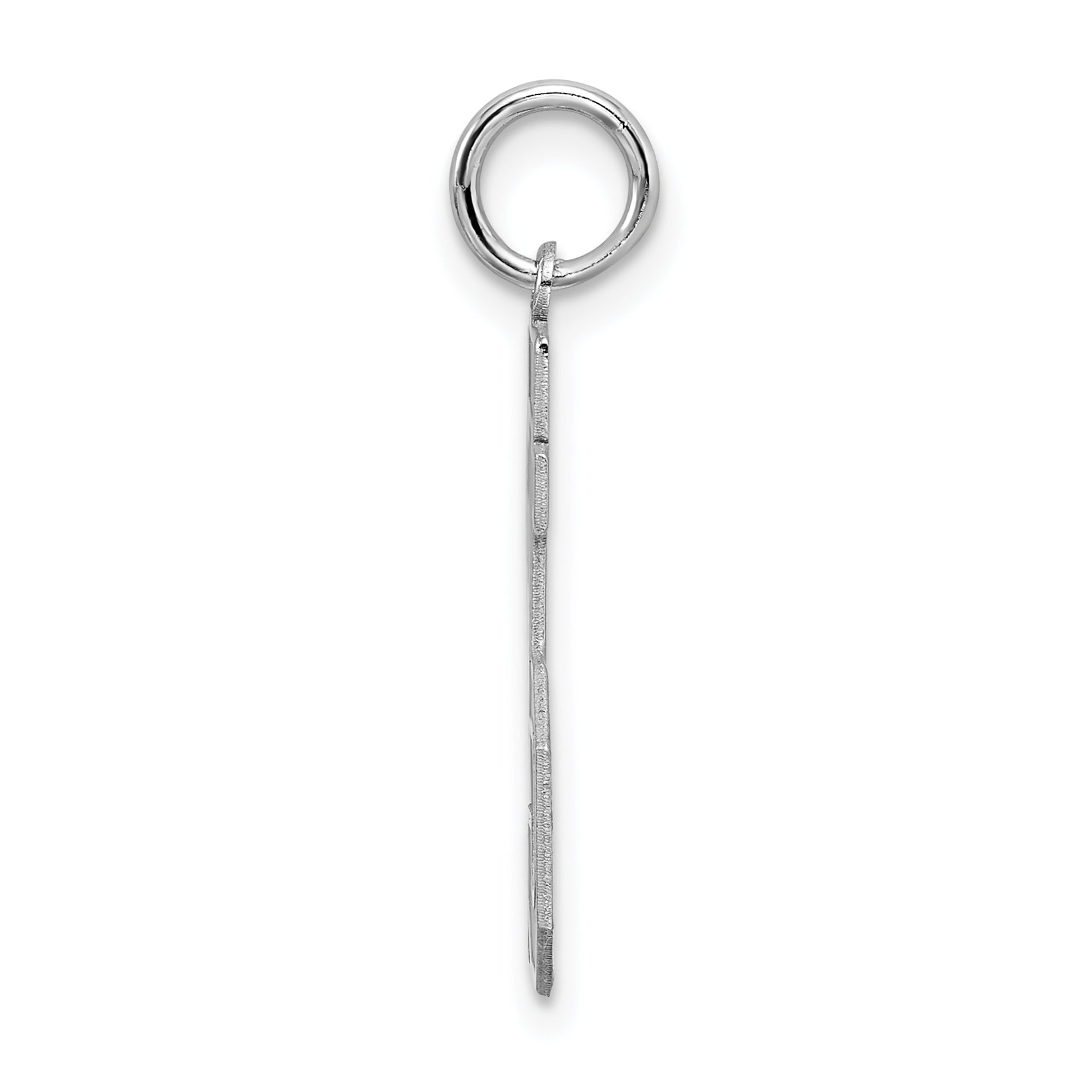Sterling Silver Rhodium-plated Medium Satin Number 25 Charm