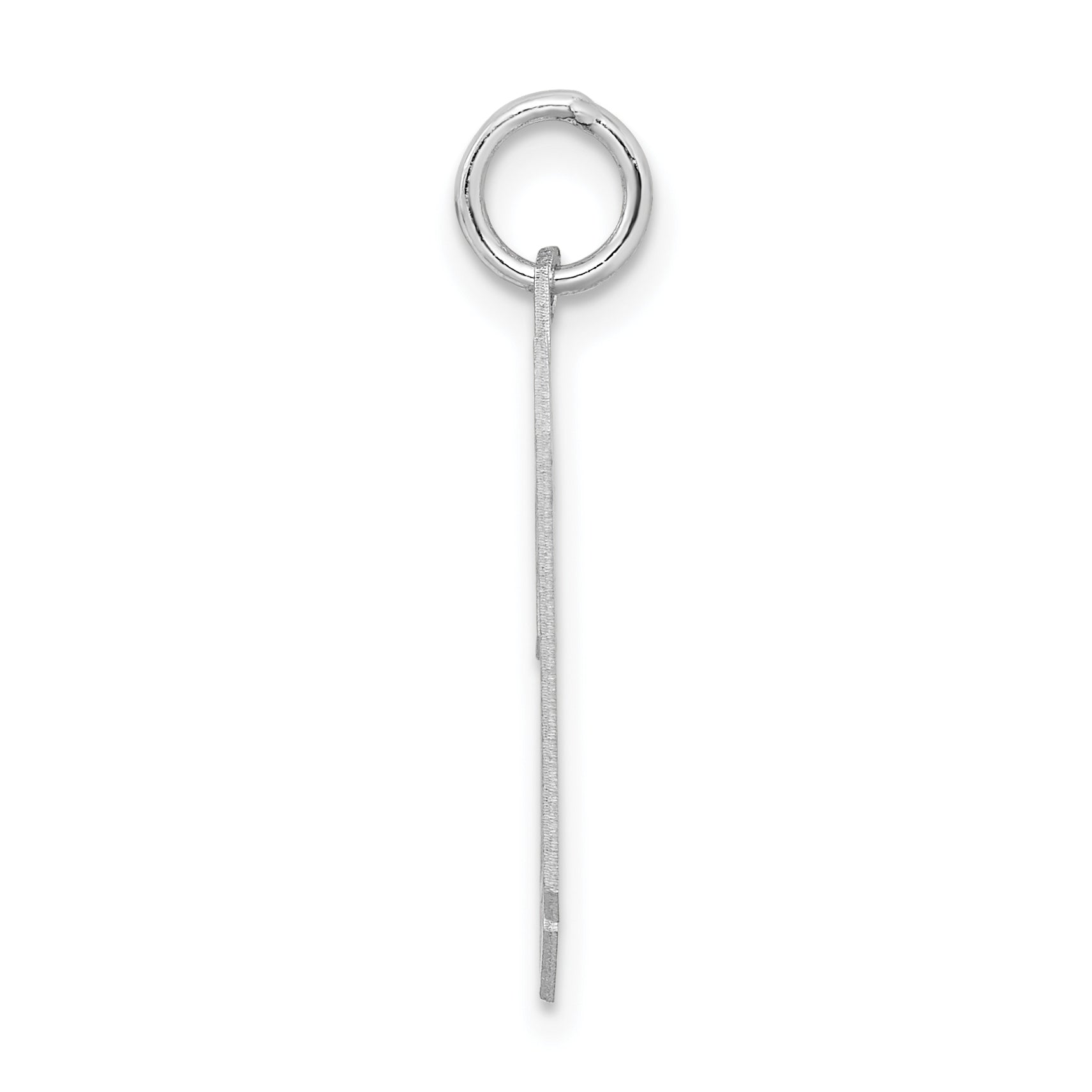 Sterling Silver Rhodium-plated Medium Satin Number 27 Charm