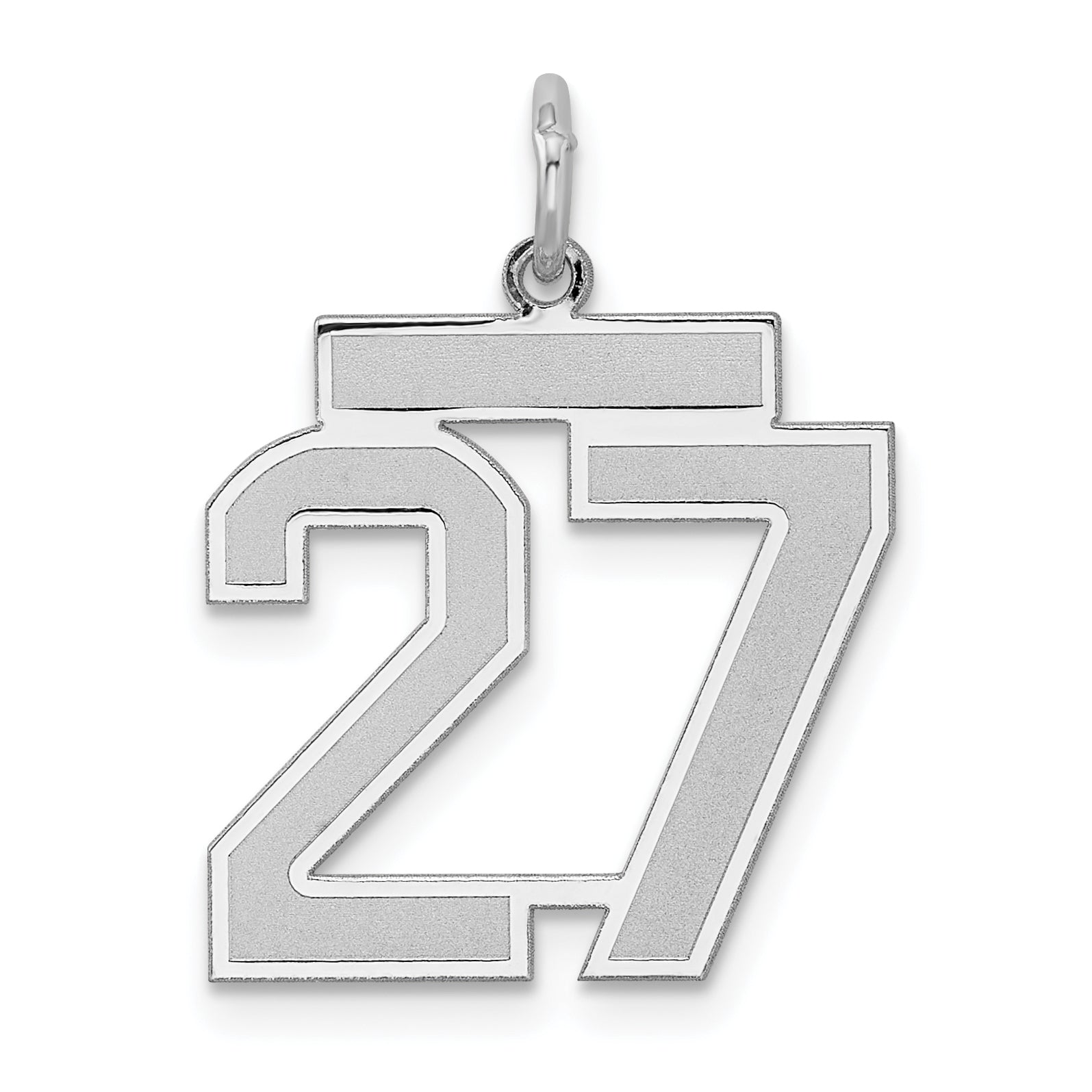 Sterling Silver/Rhodium-plated Satin Number 27 Charm Main image