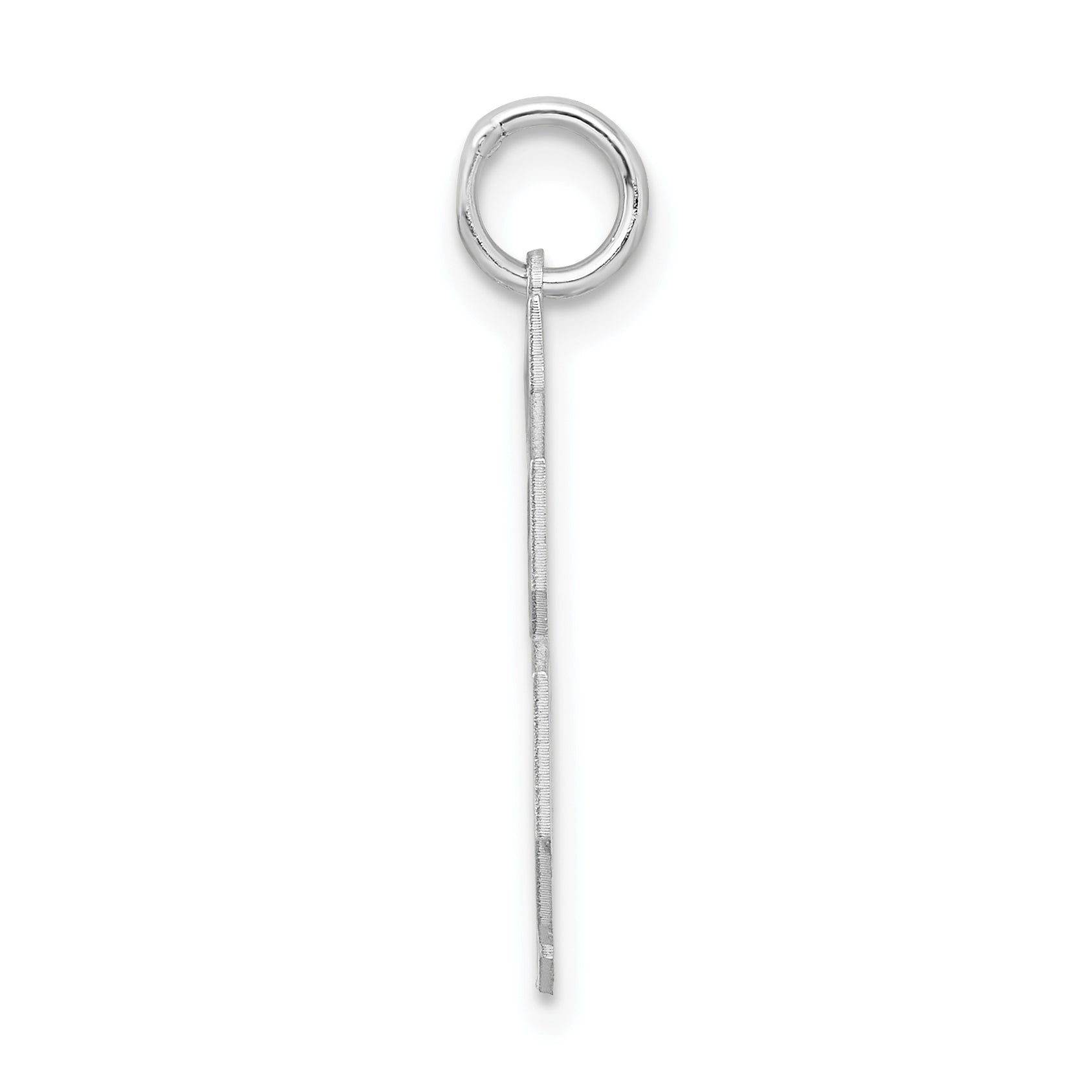 Sterling Silver Rhodium-plated Medium Satin Number 28 Charm