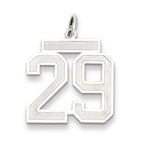 Sterling Silver/Rhodium-plated Satin Number 29 Charm