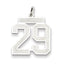Sterling Silver/Rhodium-plated Satin Number 29 Charm